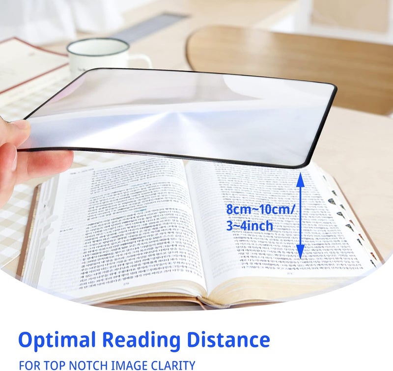 HOYDATE 4Pcs Page Magnifying Sheet 3X Lightweight Optical Plastic Fresnel Lens Bookmark Flat Magnifier for The Elderly and People with Low Vision Reading Small Prints, Maps and Books - Image 5